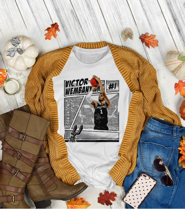 Victor Wembanyama San Antonio Spurs #1 NBA Comic Vintage T-Shirt