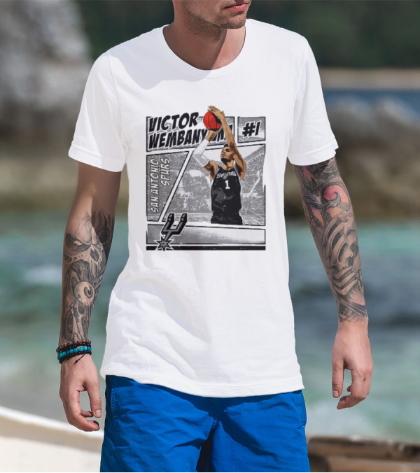 Victor Wembanyama San Antonio Spurs #1 NBA Comic Vintage T-Shirt