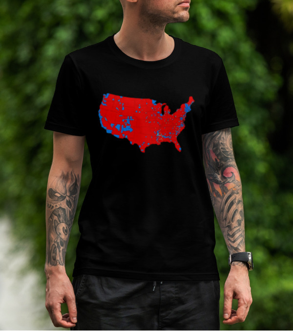 He Victory Map Red Blue USA T-Shirt