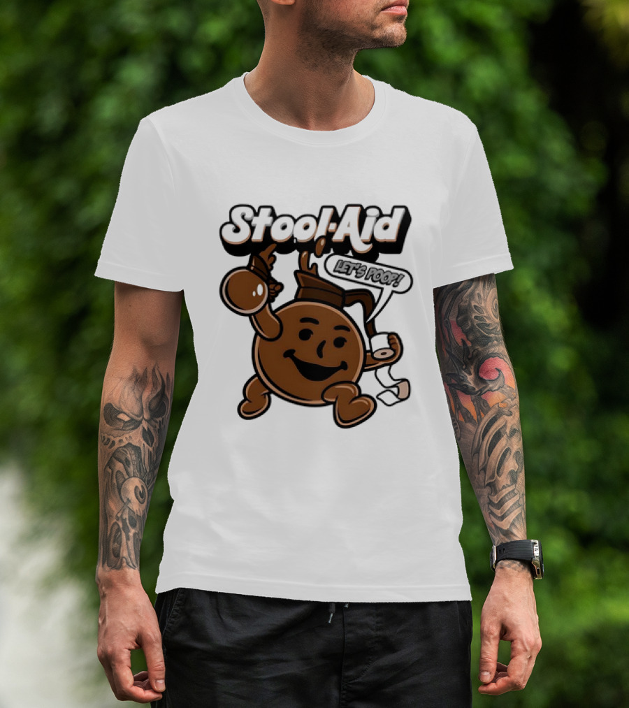 Stool-Aid Let's Poop Toilet Paper Bowl Brown Cartoon T-Shirt