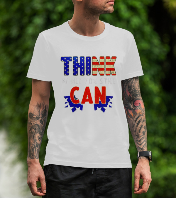 Think CAN American Flag Stars Stripes T-Shirt