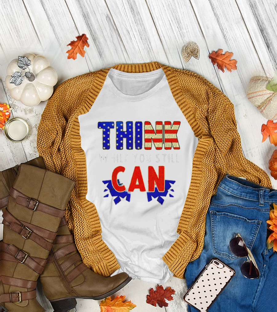 Think CAN American Flag Stars Stripes T-Shirt