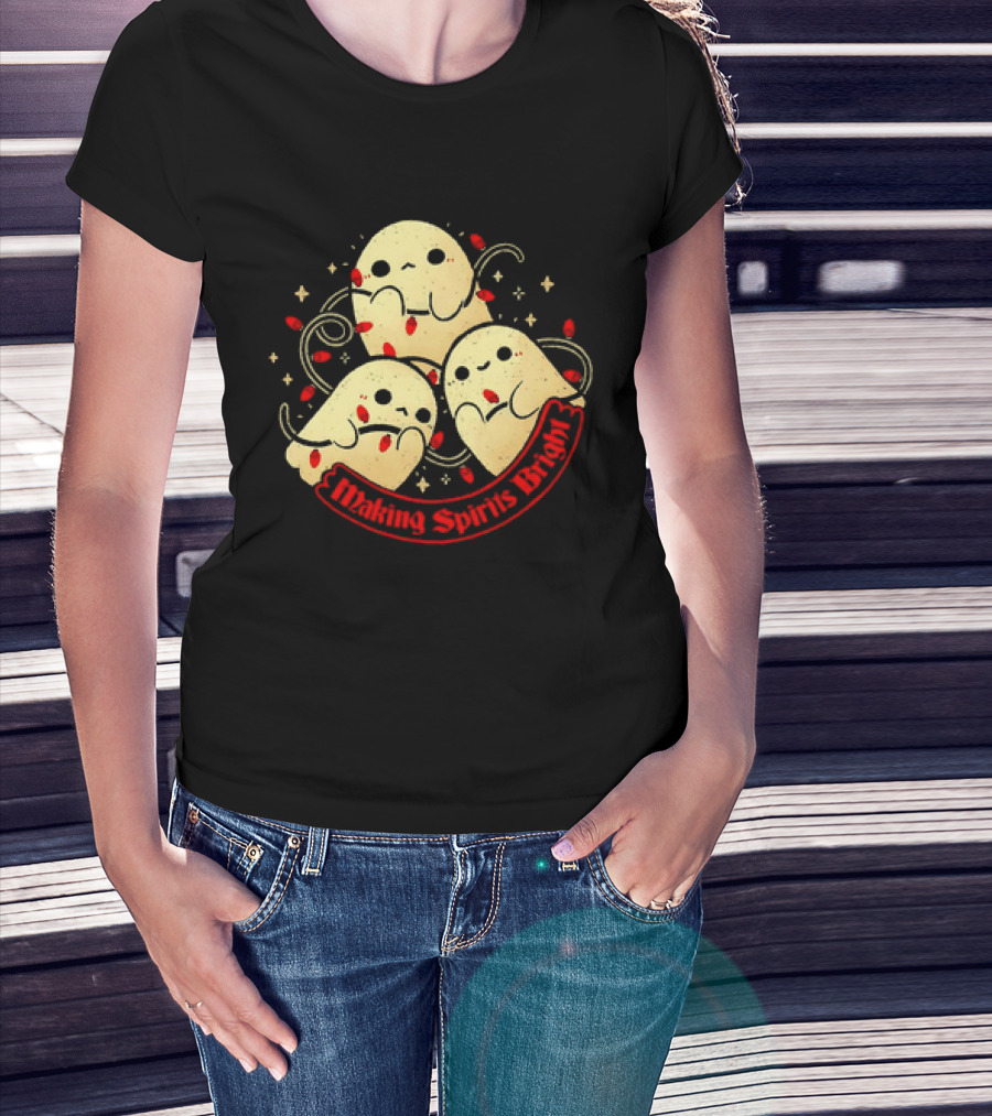 Making Spirits Bright Cute Ghosts T-Shirt