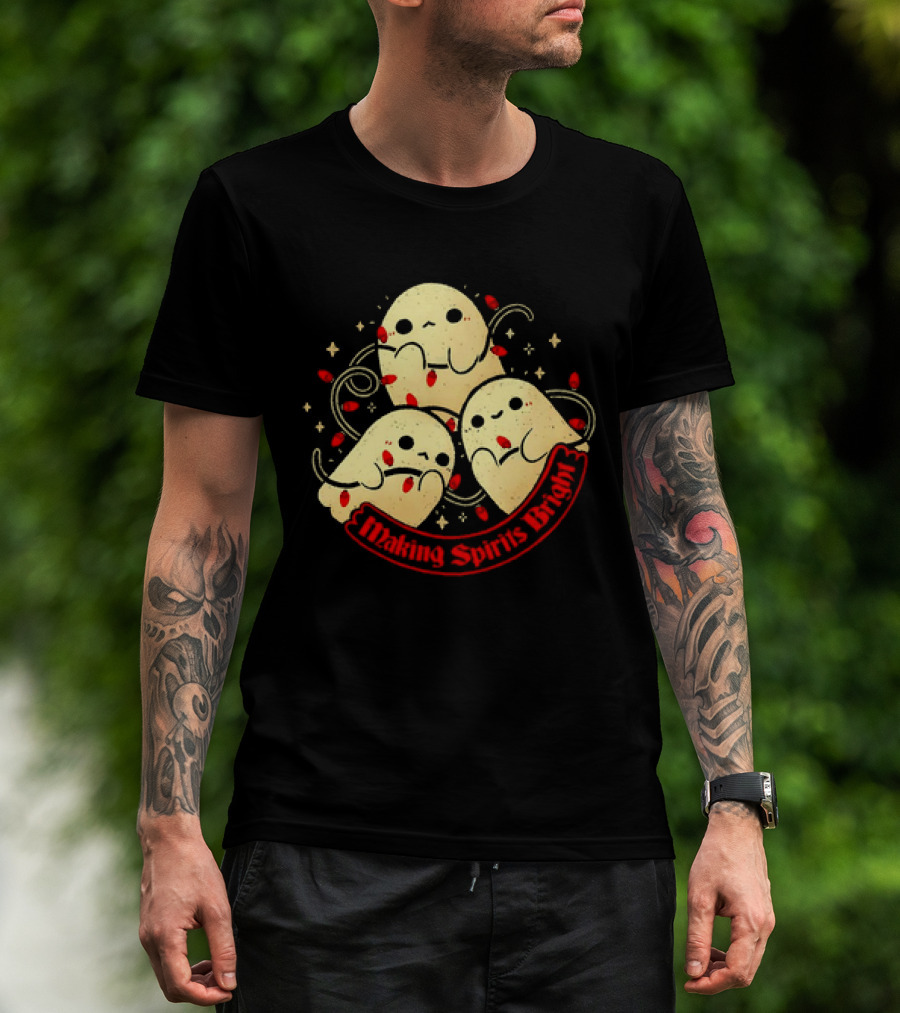 Making Spirits Bright Cute Ghosts T-Shirt