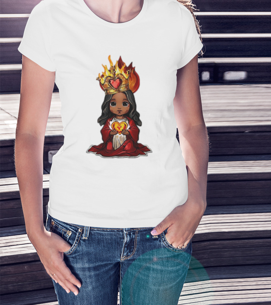 Santo Nino Icon With Flaming Heart And Crown In Philippines T-Shirt