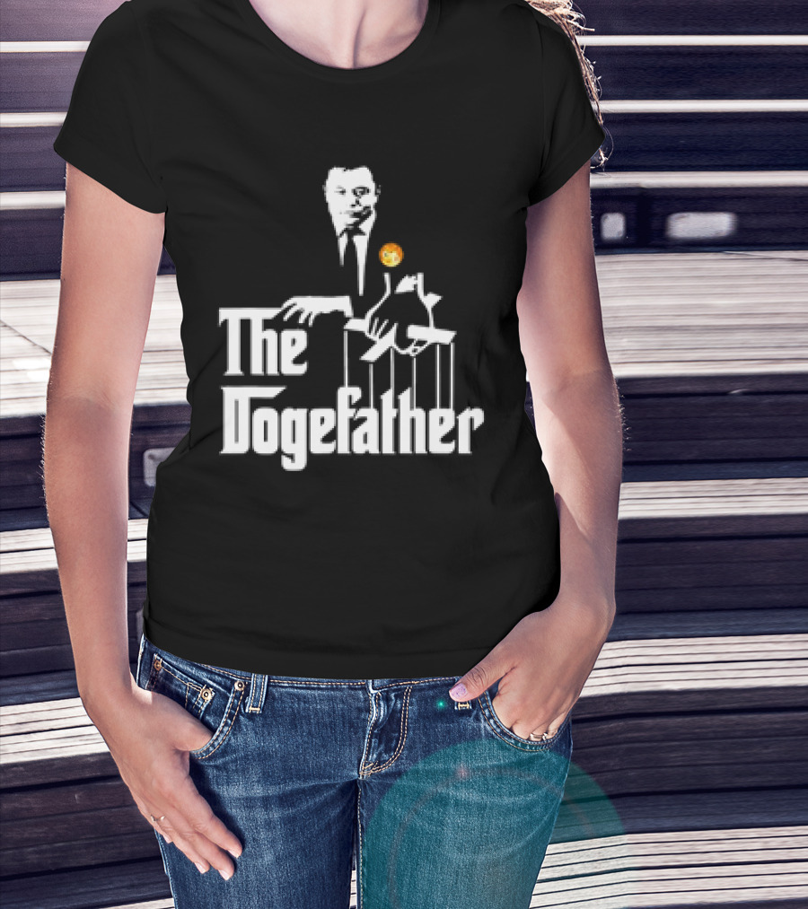 The Dogefather Elon Musk With Puppet And Doge Coin T-Shirt