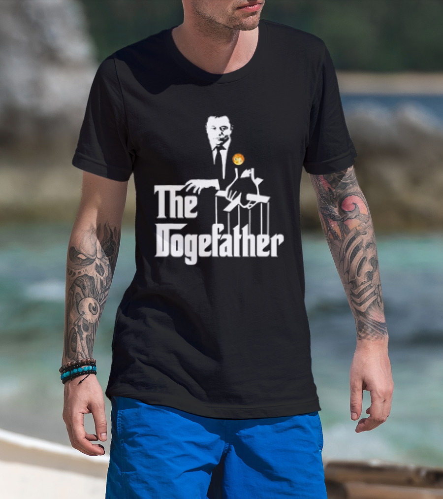 The Dogefather Elon Musk With Puppet And Doge Coin T-Shirt