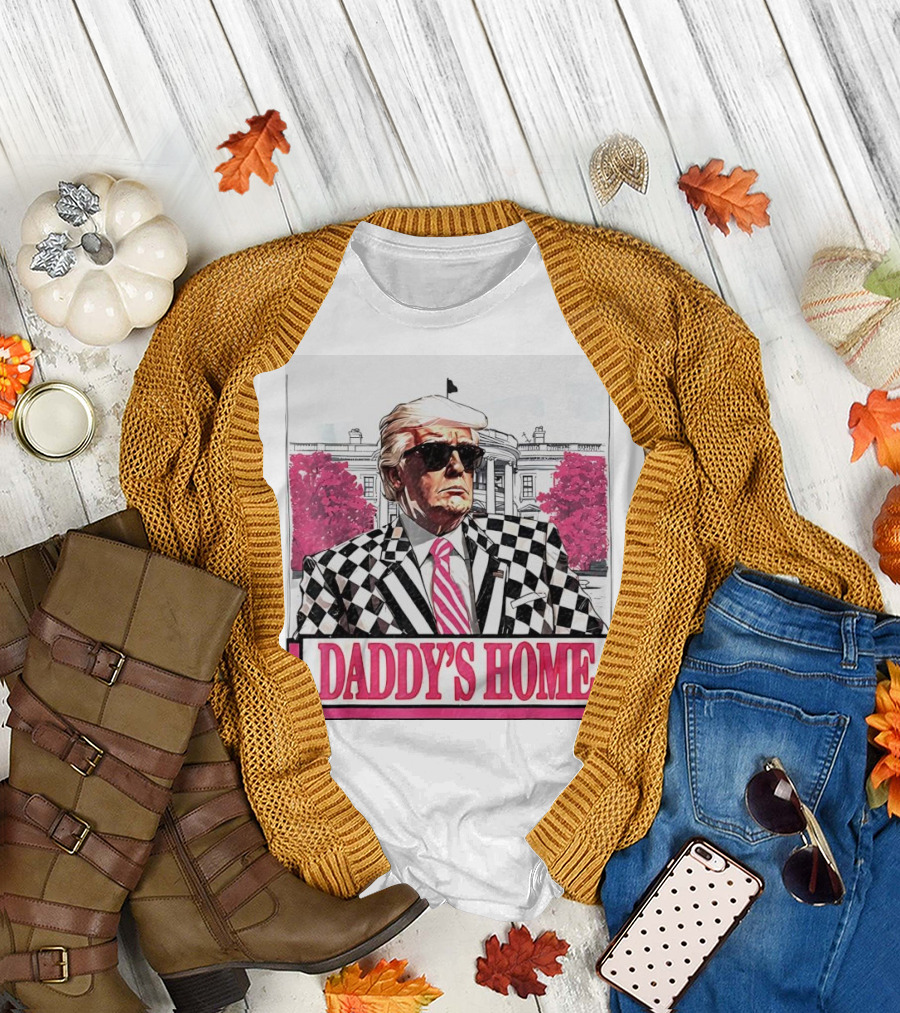 Daddy’s Home President White House 2024 Checkerboard Suit T-Shirt
