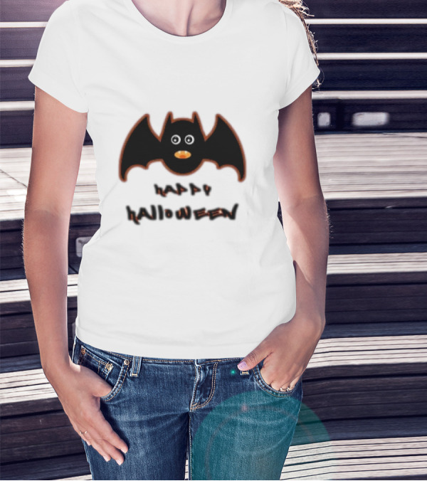Happy Halloween Bat Man Bat With Pumpkin Face T-Shirt
