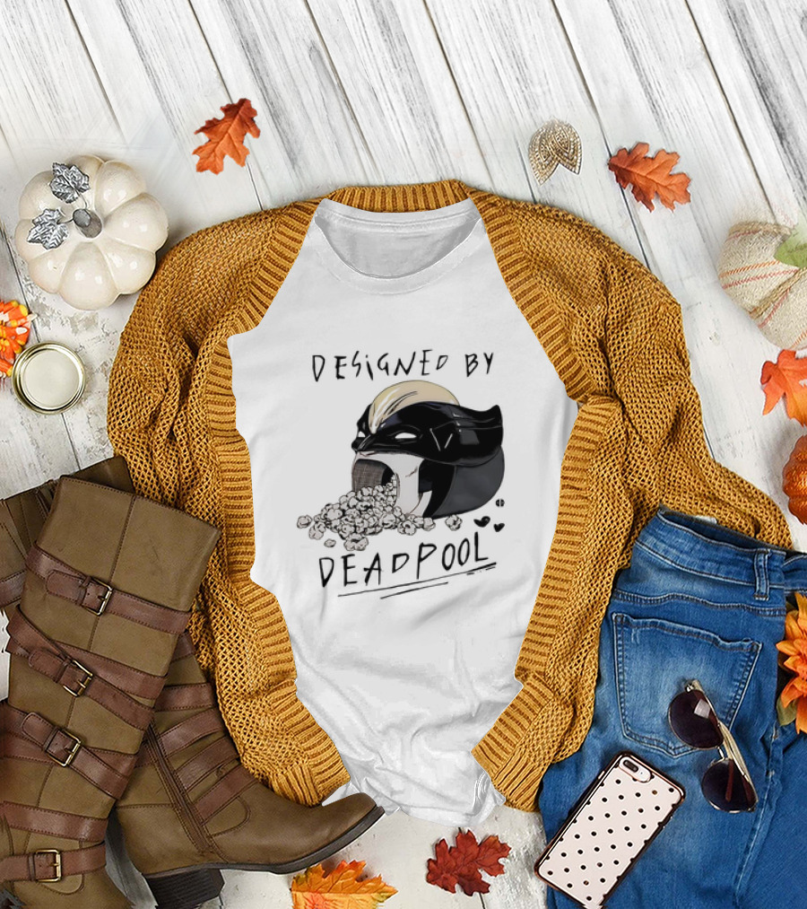 Marvel Designed by Deadpool Popcorn Vintage T-Shirt