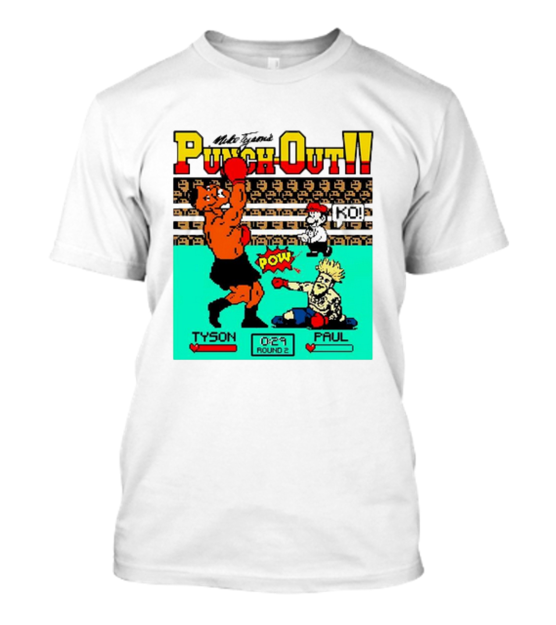 Mike Tyson’s Punch-Out KO Tyson POW Paul Round 2 Retro Game Boxing Match T-Shirt