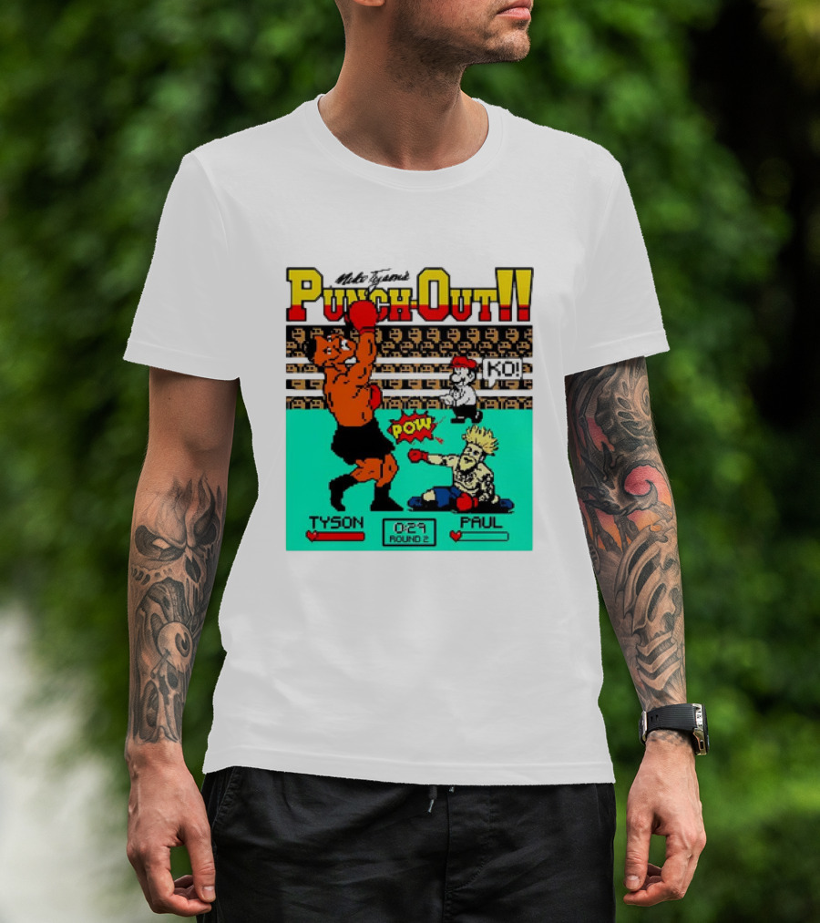Mike Tyson’s Punch-Out KO Tyson POW Paul Round 2 Retro Game Boxing Match T-Shirt