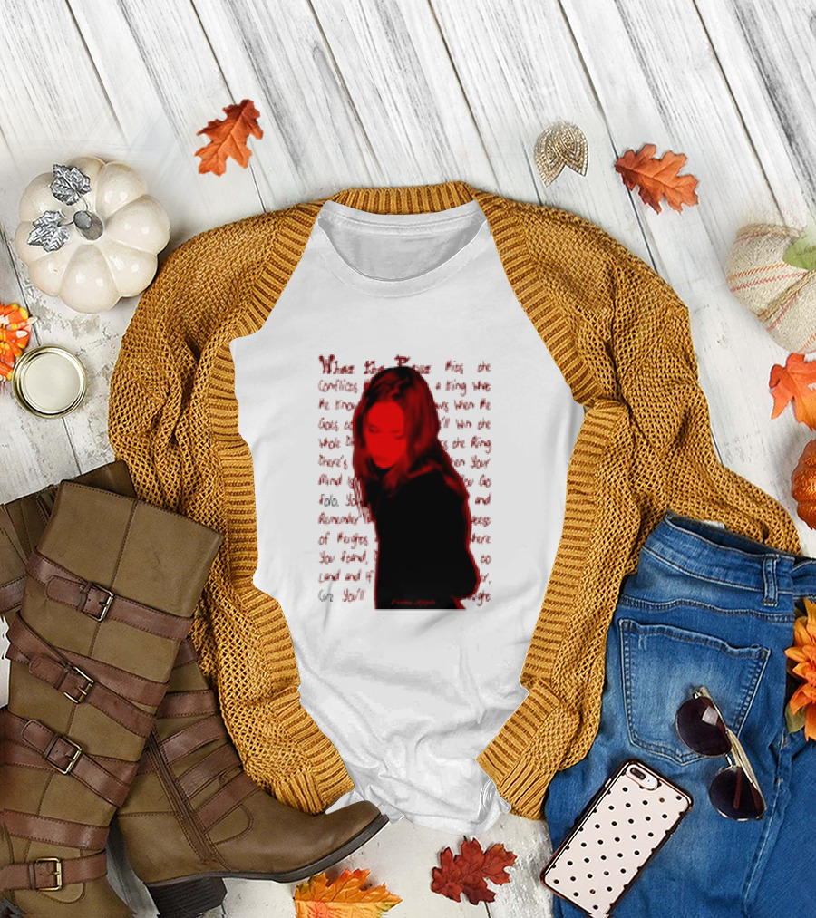 Fiona Apple When the Pawn Full Excerpt Bold Text Red T-Shirt