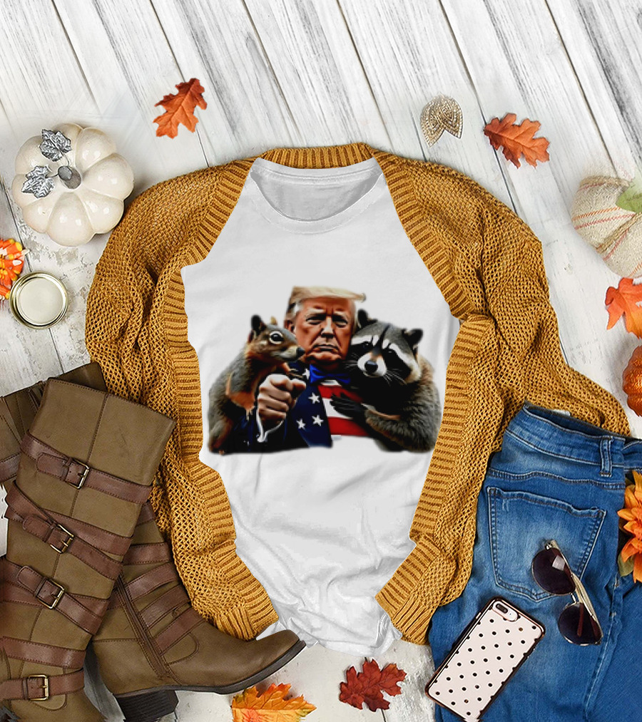Trump with Peanut Squirrel and Raccoon T-Shirt
