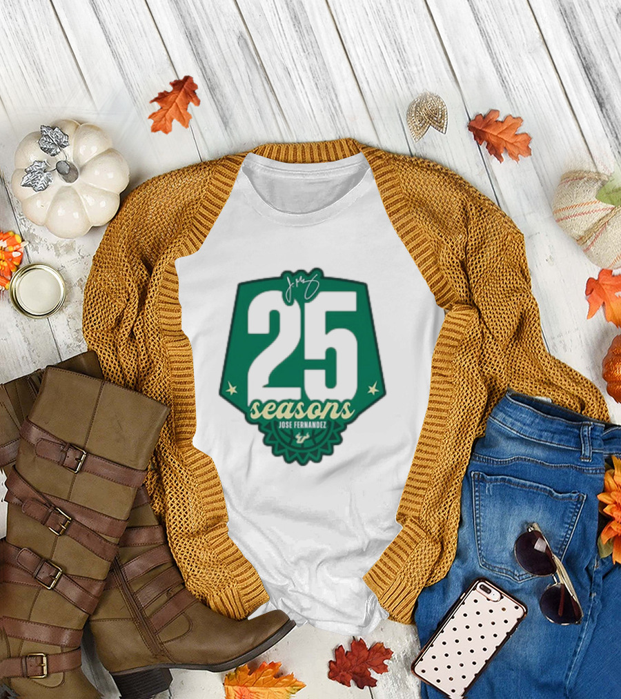 USF Women's Basketball 25 Seasons Jose Fernandez T-Shirt