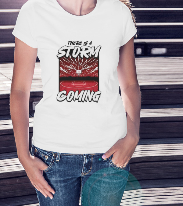 THERE IS A STORM COMING BASKETBALL COURT LIGHTNING SKY T-Shirt