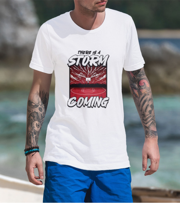 THERE IS A STORM COMING BASKETBALL COURT LIGHTNING SKY T-Shirt