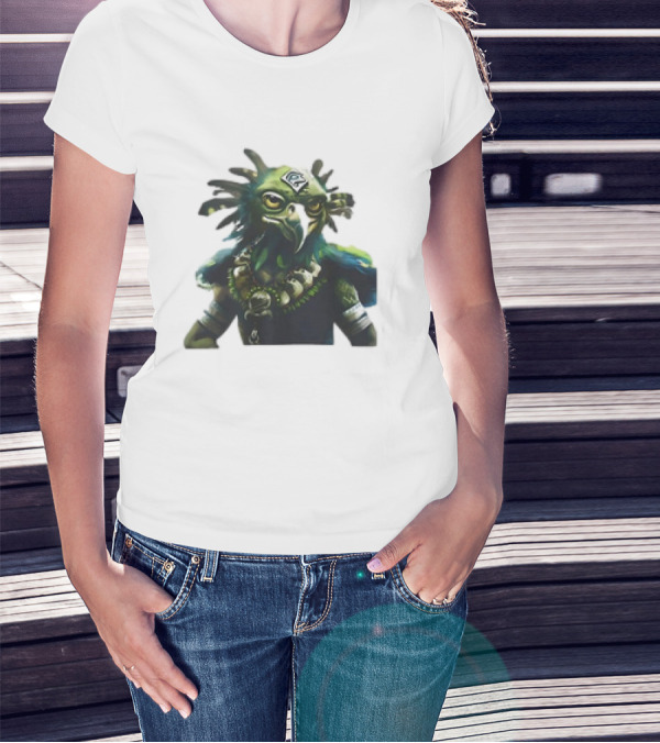 Seattle Seahawks Vintage Mascot Fantasy Bird God T-Shirt