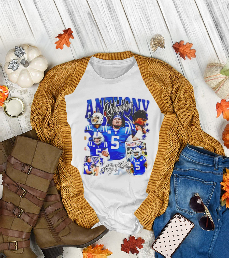 Anthony Richardson Indianapolis Colts Number 5 Collage T-Shirt