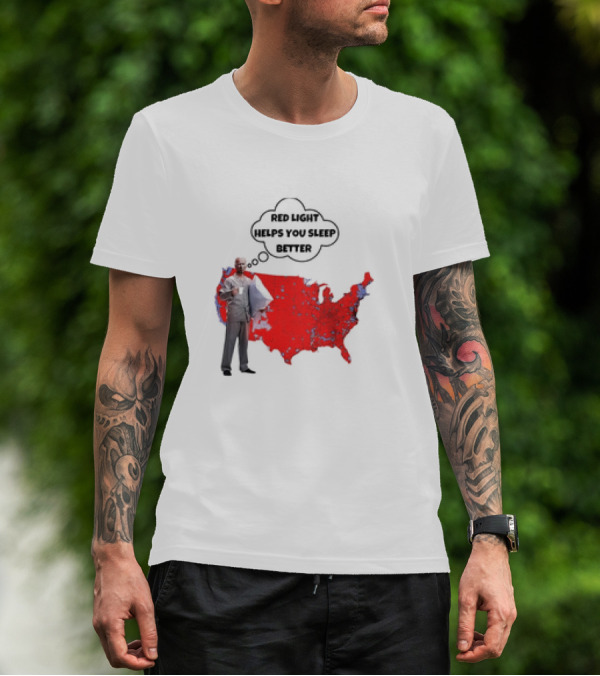 Red Light Helps You Sleep Better USA Map T-Shirt