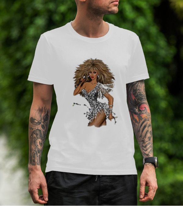 White Christmas Hayden Williams Tina Turner Glamorous Sequin Diva T-Shirt