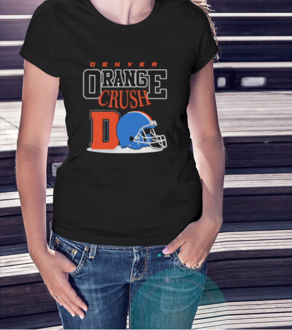 Denver Orange Crush Broncos Football Helmet T-Shirt