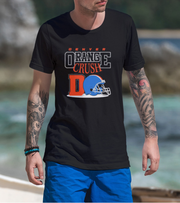 Denver Orange Crush Broncos Football Helmet T-Shirt