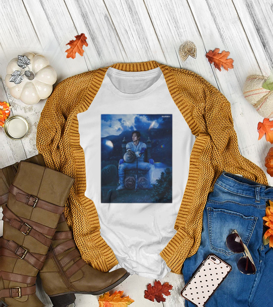 Shohei Ohtani Los Angeles Dodgers National League MVP 2024 Throne Cosmic Night Scene T-Shirt