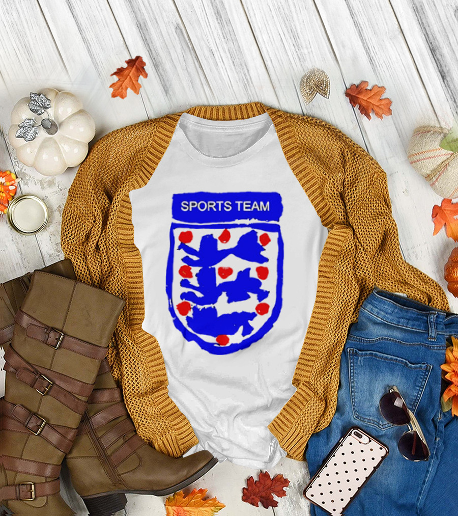 Sports Team Three Lions England Badge Crest T-Shirt
