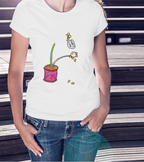 Flowers That's Life Drooping Plant With Bee T-Shirt