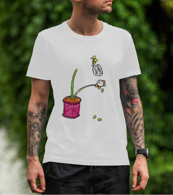 Flowers That's Life Drooping Plant With Bee T-Shirt