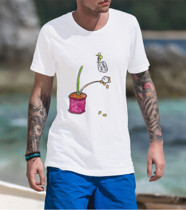 Flowers That's Life Drooping Plant With Bee T-Shirt