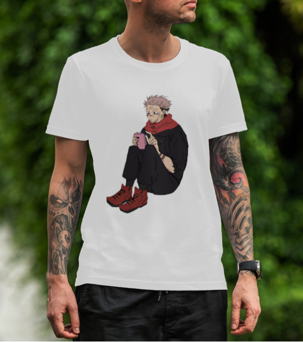 Yuji Itadori Mode Ryomen Sukuna Playing With Phone Jujutsu Kaisen Anime T-Shirt