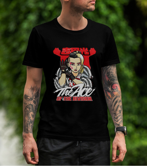 Hikaru Shida The Ace Of The Division Japanese Kanji Red Black Glove T-Shirt
