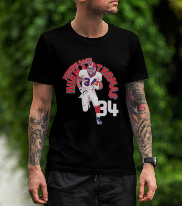 Thurman Thomas Buffalo Bills Running Back 34 Vintage NFL Football T-Shirt