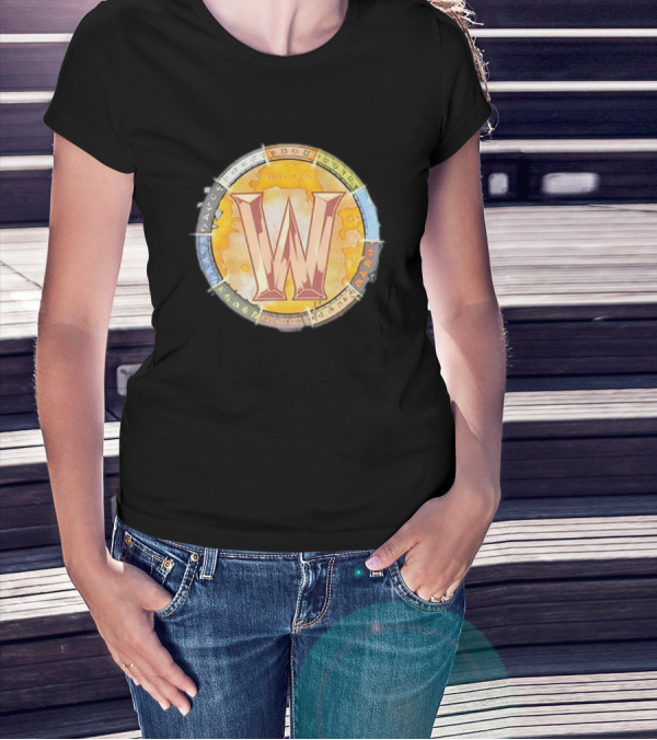 World Of Warcraft Northrend Rune Circle With W Emblem T-Shirt