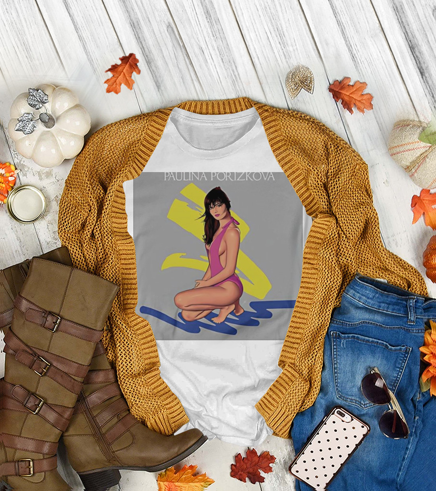 PAULINA PORIZKOVA CLASSIC Colorful Illustration on Gray Background T-Shirt