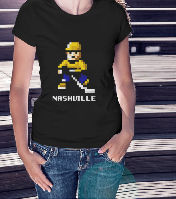 Nashville Hockey Pixel Player 8-bit T-Shirt