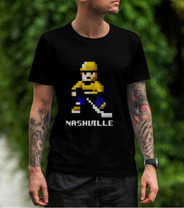 Nashville Hockey Pixel Player 8-bit T-Shirt