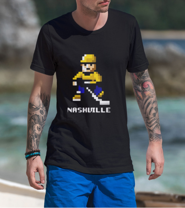 Nashville Hockey Pixel Player 8-bit T-Shirt