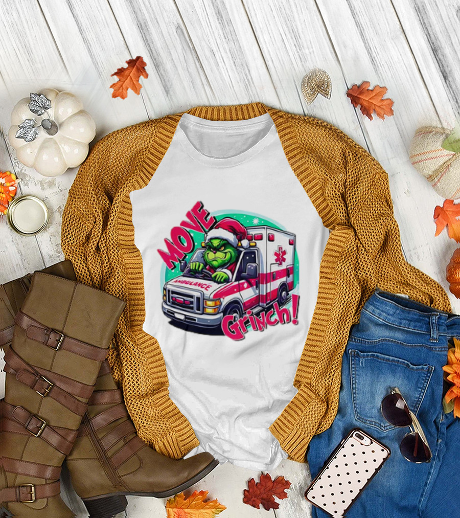 MOVE Grinch Christmas Ambulance Driver T-Shirt