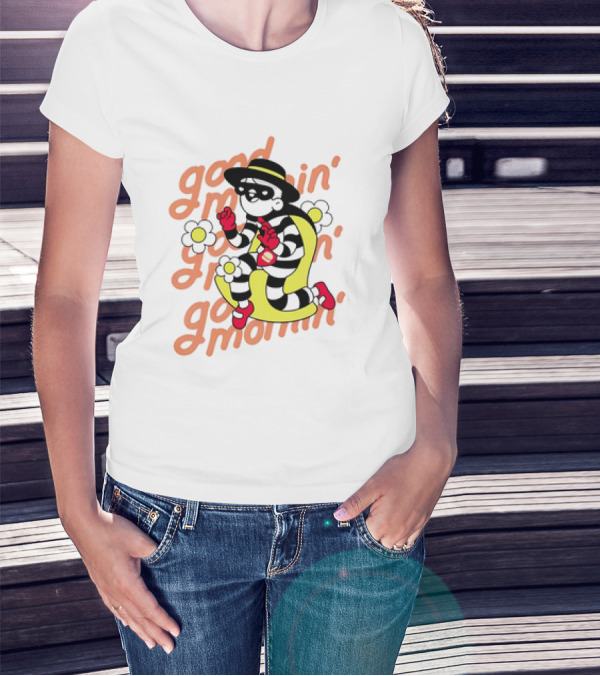 Good Mornin' Hamburglar And Doodles Collaboration With McDonald’s Flowers T-Shirt