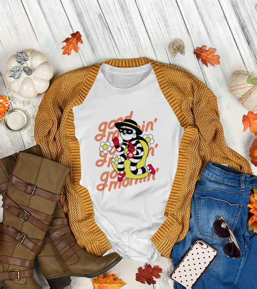 Good Mornin' Hamburglar and Doodles Collaboration with McDonald’s Flowers T-Shirt