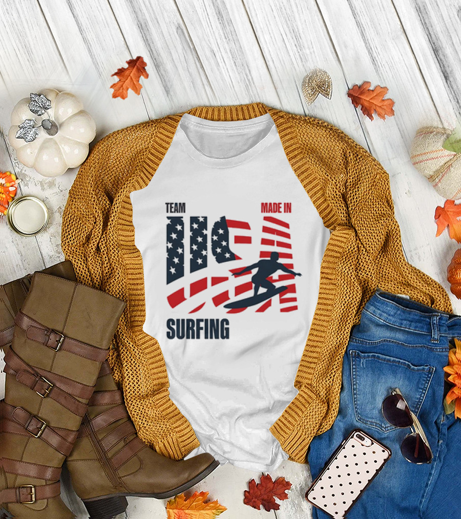 TEAM USA MADE IN USA SURFING Stars and Stripes Surf T-Shirt