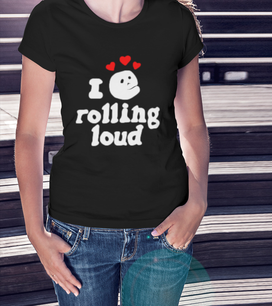 I Love Rolling Loud With Heart Emoji Face T-Shirt