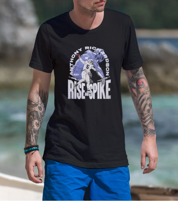 Anthony Richardson Indianapolis Colts Rise And Spike Football Action T-Shirt