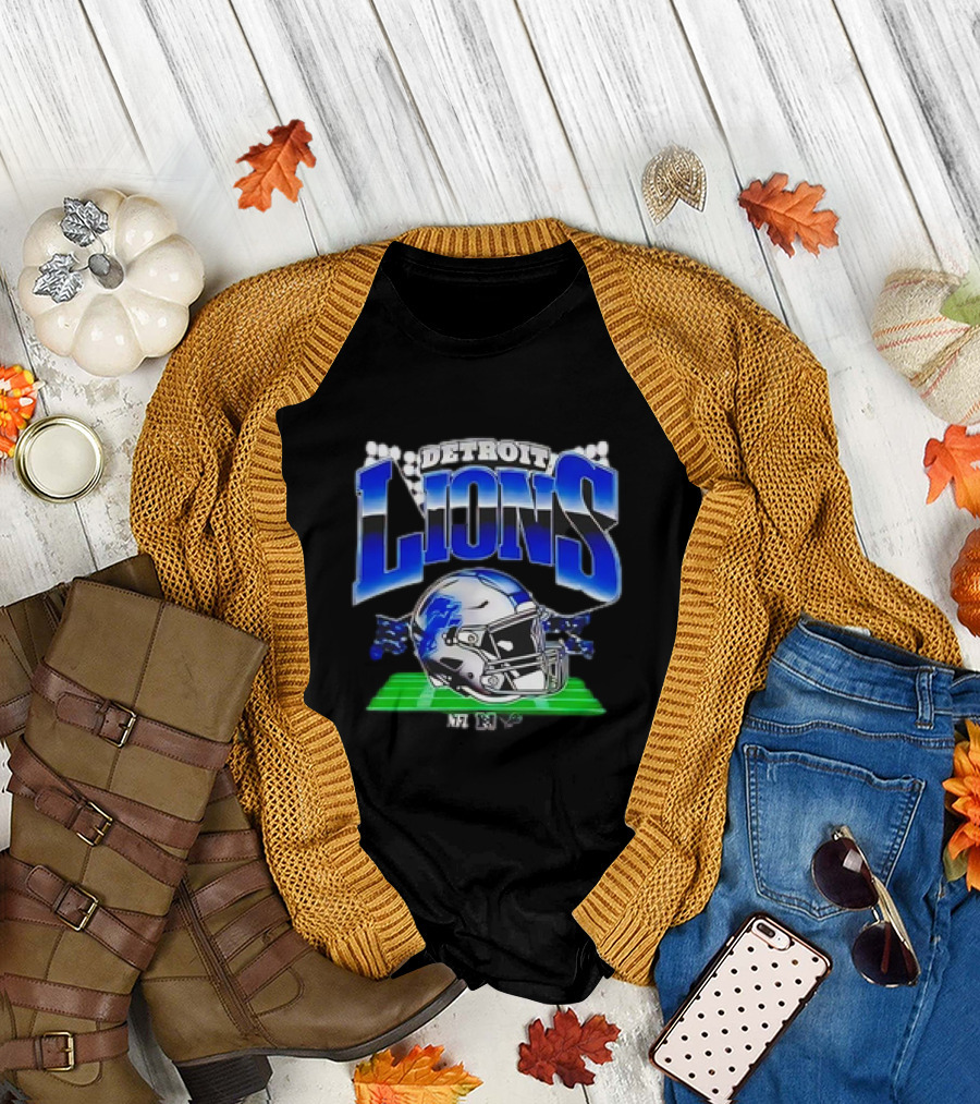 Detroit Lions NFL Football Helmet Stadium T-Shirt