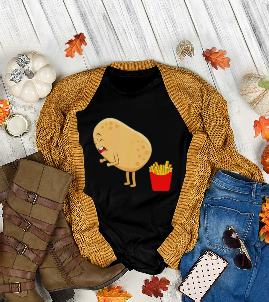 Potato Poops Fries Funny Cartoon T-Shirt