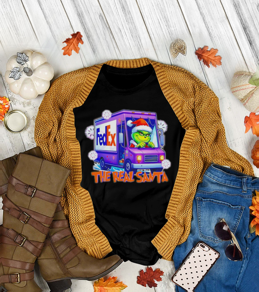 The Real Santa Grinch FedEx Truck Christmas Delivery T-Shirt