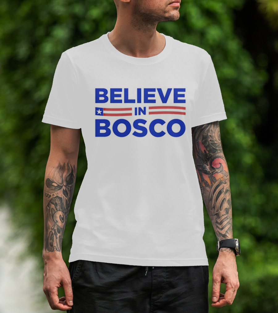 BELIEVE IN BOSCO Star Stripes American Motif T-Shirt